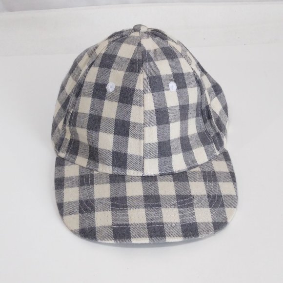 COCUS POCUS Buffalo Check Baseball Cap Hat in Gray/White Plaid Like New - Picture 1 of 7
